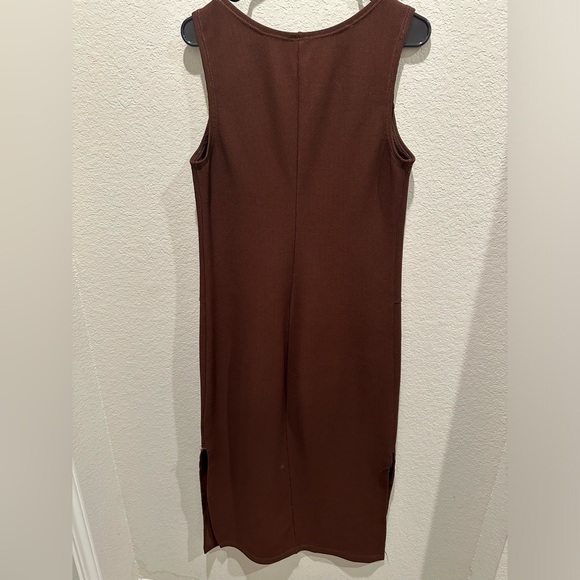 United Colors of Benetton | Brown | Ribbed Dress | Midi | Splits on Both Sides - Picture 3 of 3